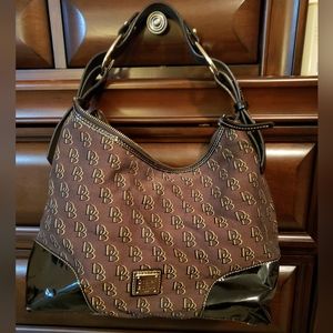 Authentic Dooney & Bourke Brown & Black Medium Purse Tote